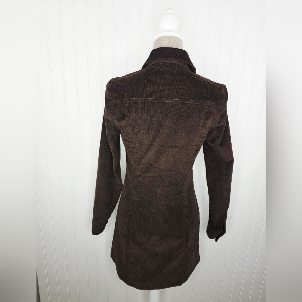 House of Harlow 1960 Dress Women XS Brown‎ Corduroy Button Front Mini - Picture 5 of 10